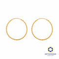 Arthesdam Jewellery 916 Gold Large Faceted Hoop Earrings
