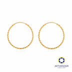 Arthesdam Jewellery 916 Gold Large Faceted Hoop Earrings