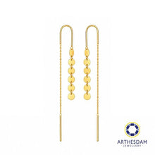 Load image into Gallery viewer, Arthesdam Jewellery 916 Gold Disc Threader Earrings
