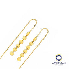 Load image into Gallery viewer, Arthesdam Jewellery 916 Gold Disc Threader Earrings
