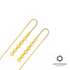 Arthesdam Jewellery 916 Gold Disc Threader Earrings