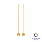 Arthesdam Jewellery 916 Gold Flower Threader Earrings