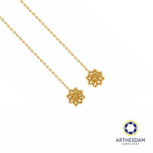 Load image into Gallery viewer, Arthesdam Jewellery 916 Gold Flower Threader Earrings
