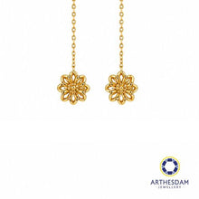 Load image into Gallery viewer, Arthesdam Jewellery 916 Gold Flower Threader Earrings
