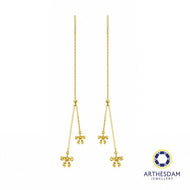 Arthesdam Jewellery 916 Gold Dangling Faceted Ribbon Threader Earrings