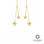 Arthesdam Jewellery 916 Gold Dangling Faceted Ribbon Threader Earrings