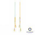 Arthesdam Jewellery 916 Gold Dangling Paperclip Threader Earrings