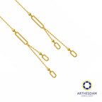 Arthesdam Jewellery 916 Gold Dangling Paperclip Threader Earrings