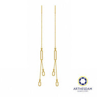 Arthesdam Jewellery 916 Gold Dangling Paperclip Threader Earrings