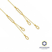 Load image into Gallery viewer, Arthesdam Jewellery 916 Gold Dangling Paperclip Threader Earrings
