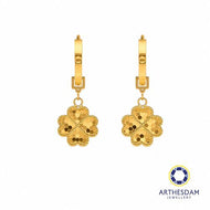 Arthesdam Jewellery 916 Gold Honeycomb Hearts Clover Love Hoop Earrings