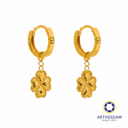 Arthesdam Jewellery 916 Gold Honeycomb Hearts Clover Love Hoop Earrings