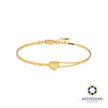 Load image into Gallery viewer, Arthesdam Jewellery 916 Gold Heart Semi Stiff Bangle
