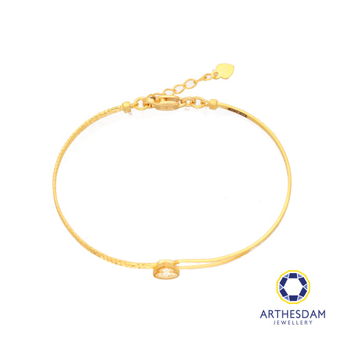 Arthesdam Jewellery 916 Gold Lucky Gourd Semi Stiff Bangle