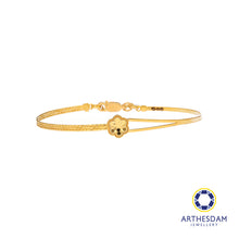 Load image into Gallery viewer, Arthesdam Jewellery 916 Gold Flower Semi Stiff Bangle
