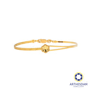 Arthesdam Jewellery 916 Gold Flower Semi Stiff Bangle