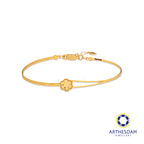 Arthesdam Jewellery 916 Gold Flower Semi Stiff Bangle