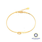 Arthesdam Jewellery 916 Gold Flower Semi Stiff Bangle