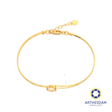 Load image into Gallery viewer, Arthesdam Jewellery 916 Gold Flower Semi Stiff Bangle
