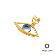 Load image into Gallery viewer, Arthesdam Jewellery 916 Gold Sleek Evil Eye Pendant
