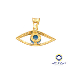 Load image into Gallery viewer, Arthesdam Jewellery 916 Gold Sleek Evil Eye Pendant
