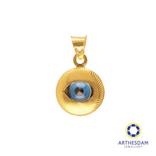 Load image into Gallery viewer, Arthesdam Jewellery 916 Gold Double Sided Round Evil Eye Pendant
