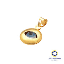 Load image into Gallery viewer, Arthesdam Jewellery 916 Gold Double Sided Round Evil Eye Pendant
