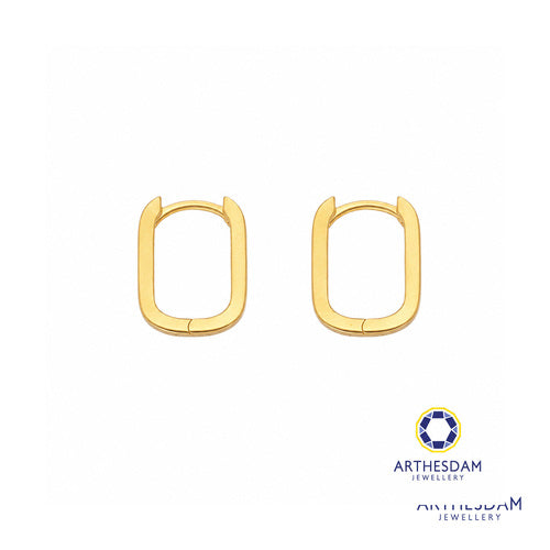 Arthesdam Jewellery 916 Gold Classy Rectangle Hoop Earrings