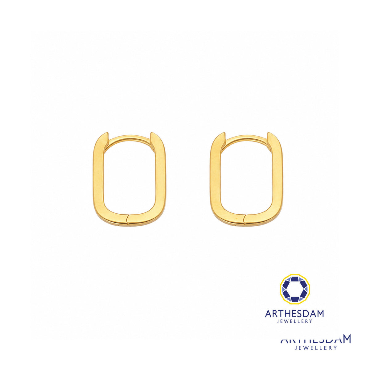 Arthesdam Jewellery 916 Gold Classy Rectangle Hoop Earrings