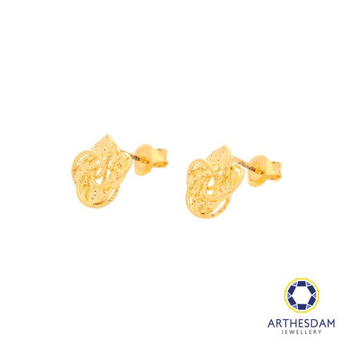 Arthesdam Jewellery 916 Gold Overlapping Clover Earrings