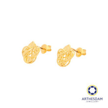 Load image into Gallery viewer, Arthesdam Jewellery 916 Gold Overlapping Clover Earrings
