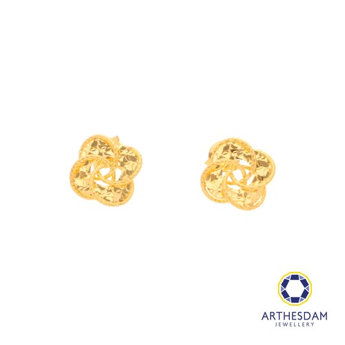 Arthesdam Jewellery 916 Gold Overlapping Clover Earrings