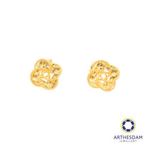 Load image into Gallery viewer, Arthesdam Jewellery 916 Gold Overlapping Clover Earrings
