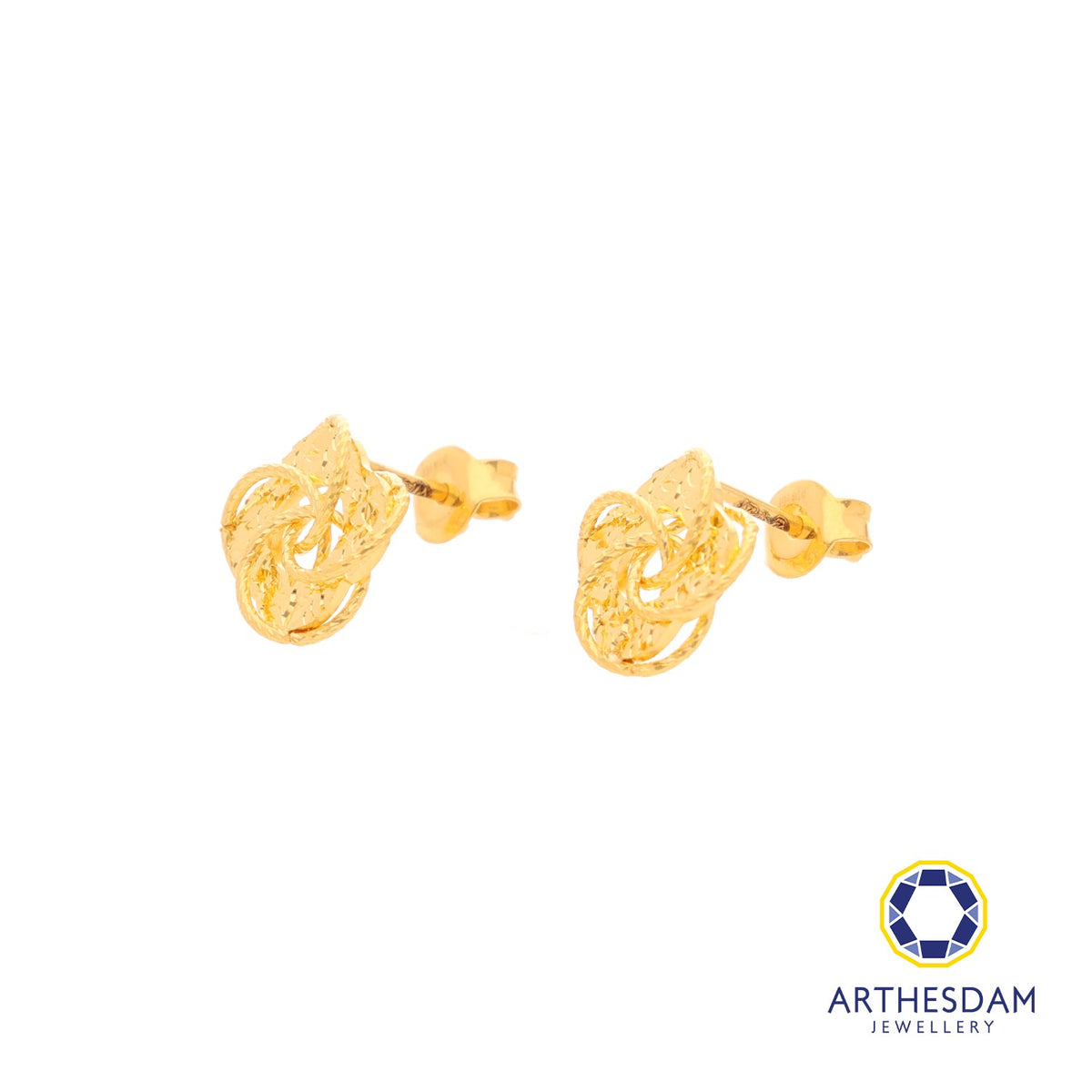 Arthesdam Jewellery 916 Gold Overlapping Clover Earrings