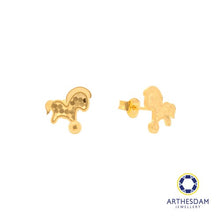 Load image into Gallery viewer, Arthesdam Jewellery 916 Gold Unicorn with Coin Earrings
