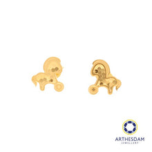 Load image into Gallery viewer, Arthesdam Jewellery 916 Gold Unicorn with Coin Earrings
