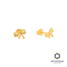Load image into Gallery viewer, Arthesdam Jewellery 916 Gold Sweet Glitter Ribbon Earrings
