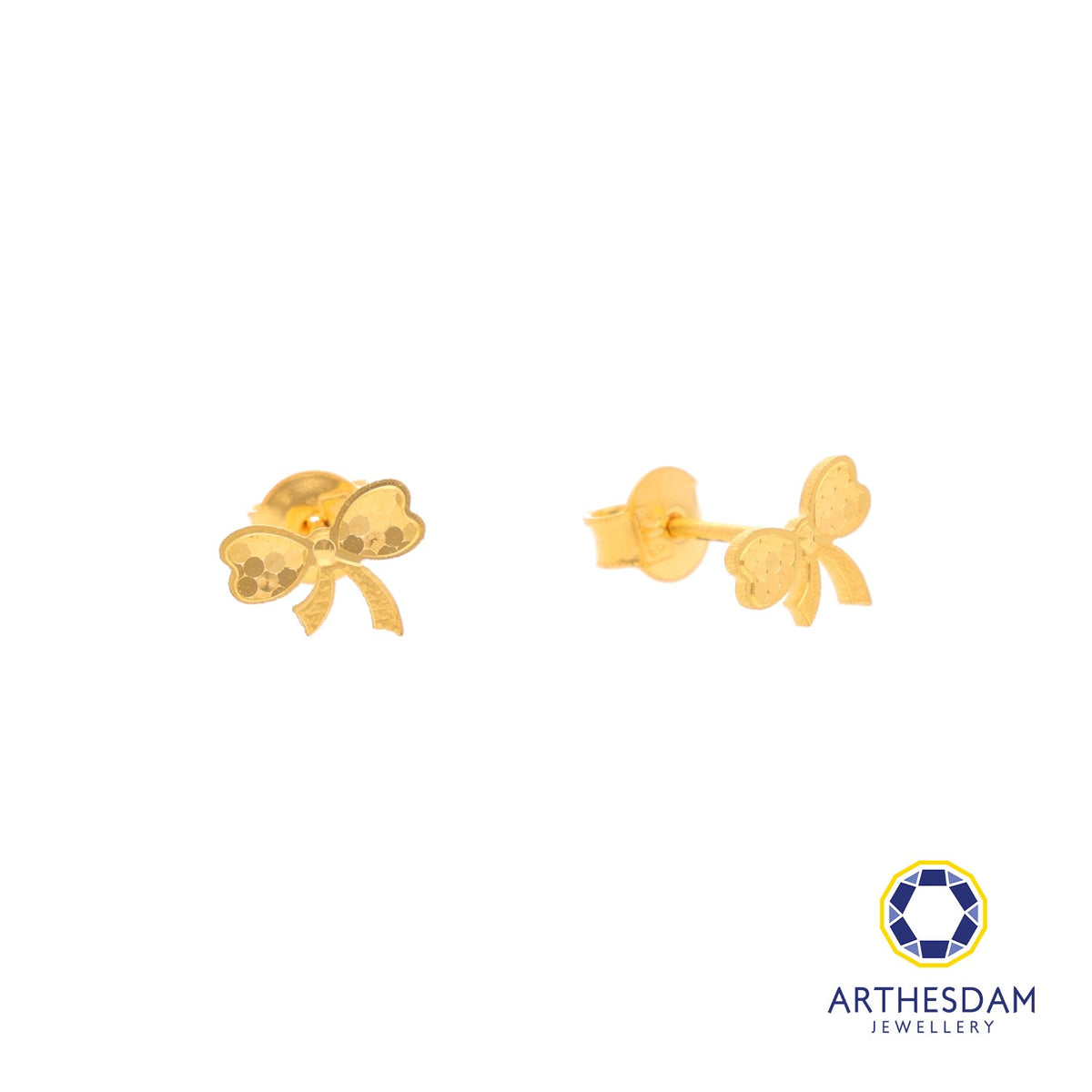 Arthesdam Jewellery 916 Gold Sweet Glitter Ribbon Earrings