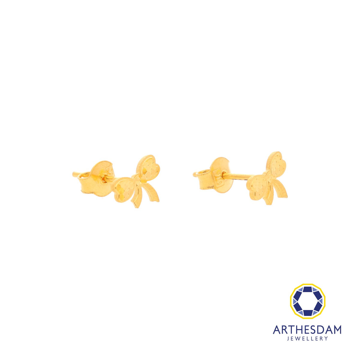 Arthesdam Jewellery 916 Gold Sweet Glitter Ribbon Earrings