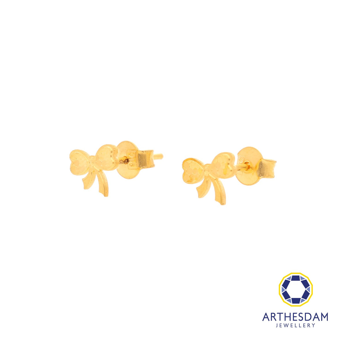Arthesdam Jewellery 916 Gold Sweet Glitter Ribbon Earrings