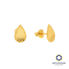 Load image into Gallery viewer, Arthesdam Jewellery 916 Gold Glitter Teardrop Earrings
