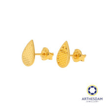 Load image into Gallery viewer, Arthesdam Jewellery 916 Gold Glitter Teardrop Earrings
