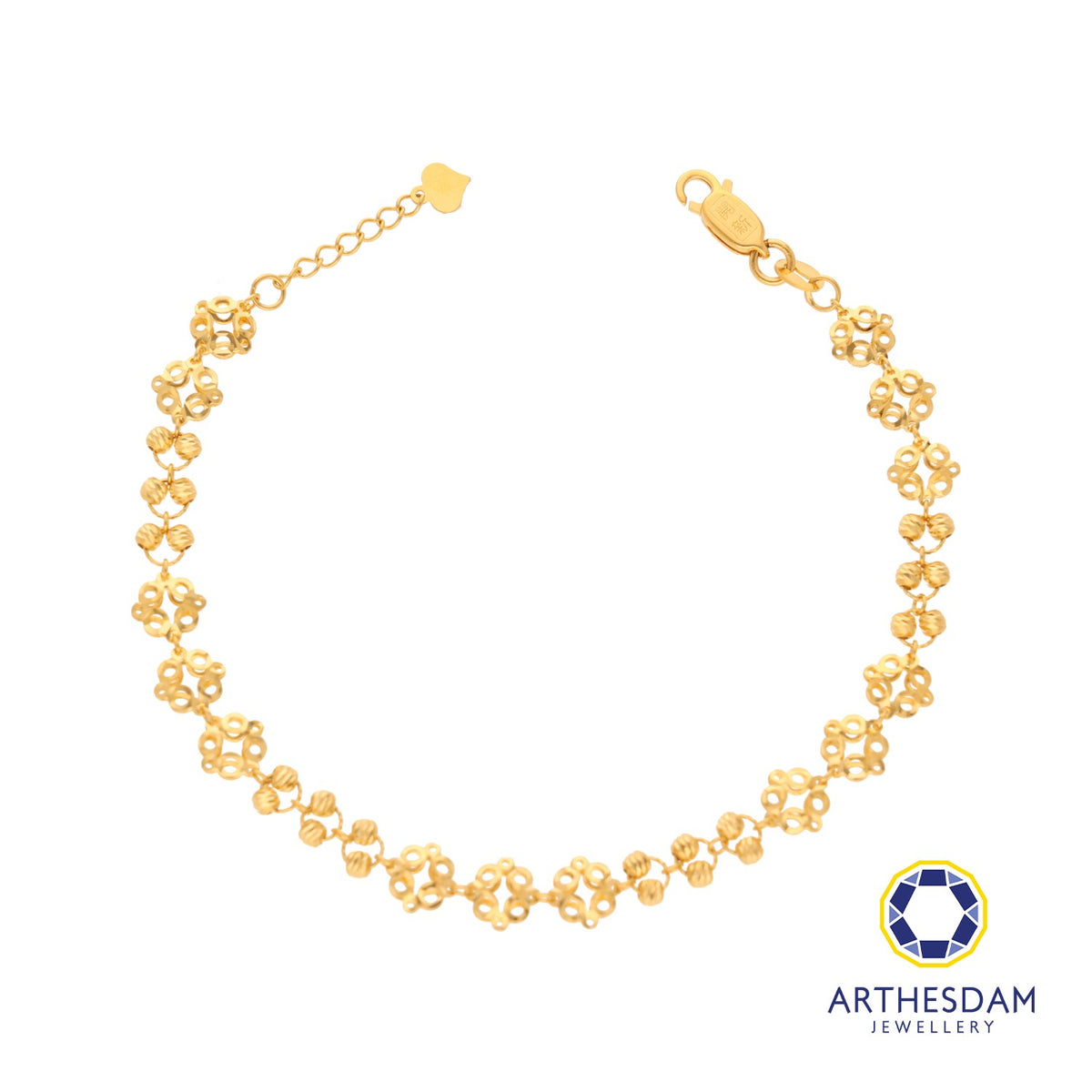 Arthesdam Jewellery 916 Gold Knot with Balls Bracelet