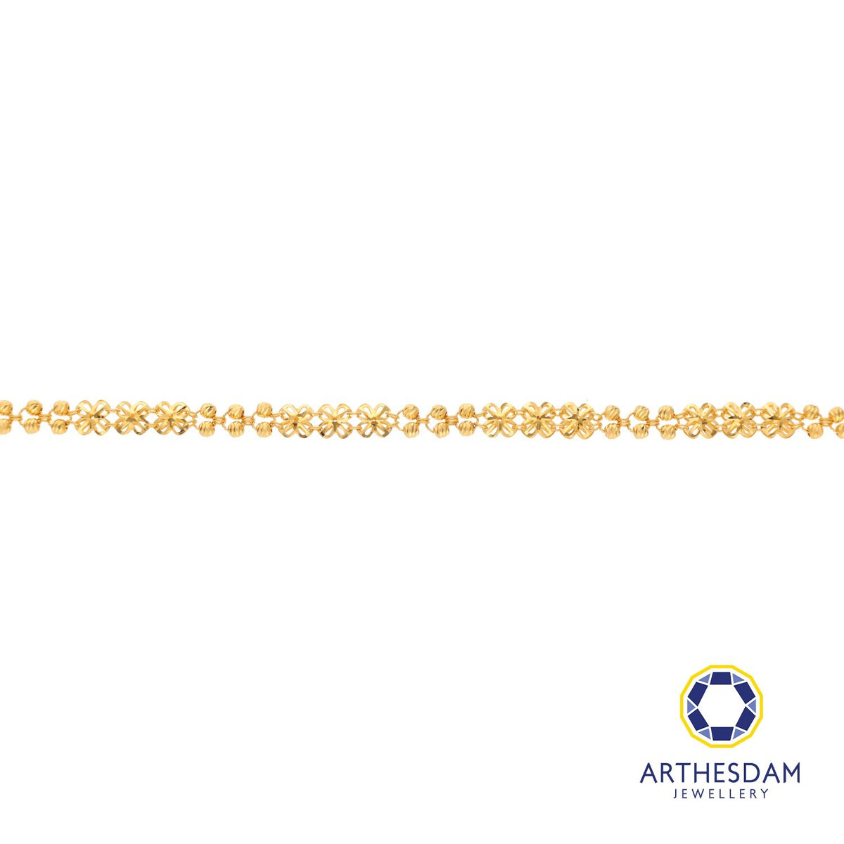 Arthesdam Jewellery 916 Gold Clover with Balls Bracelet