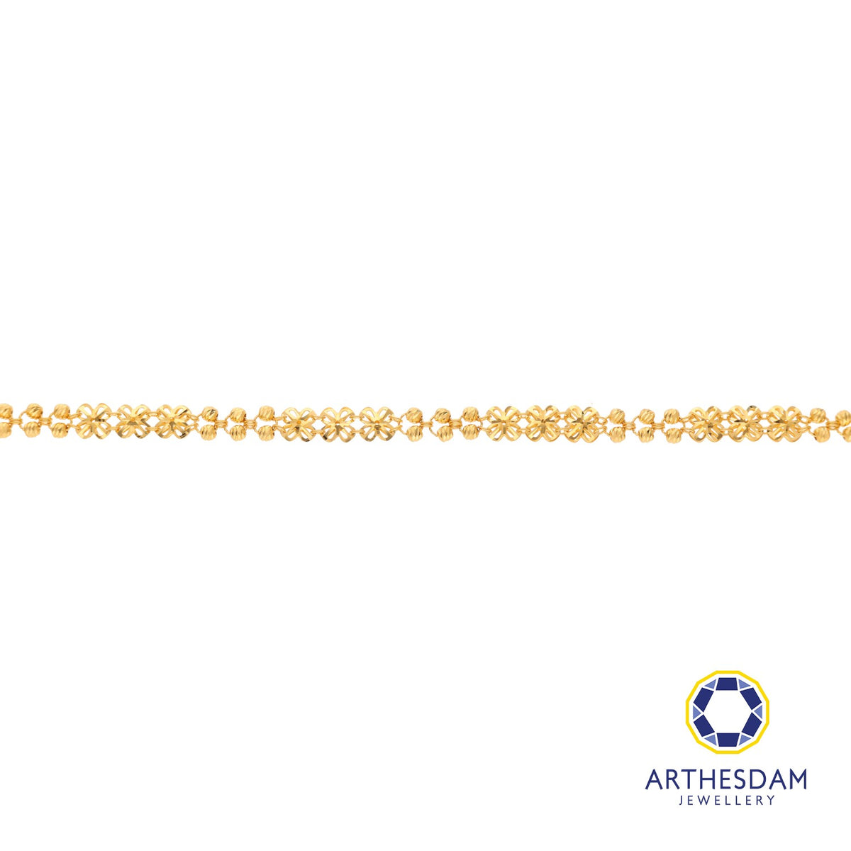Arthesdam Jewellery 916 Gold Clover with Balls Bracelet