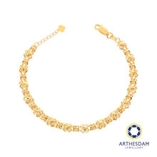 Load image into Gallery viewer, Arthesdam Jewellery 916 Gold Double Clover Flower Bracelet
