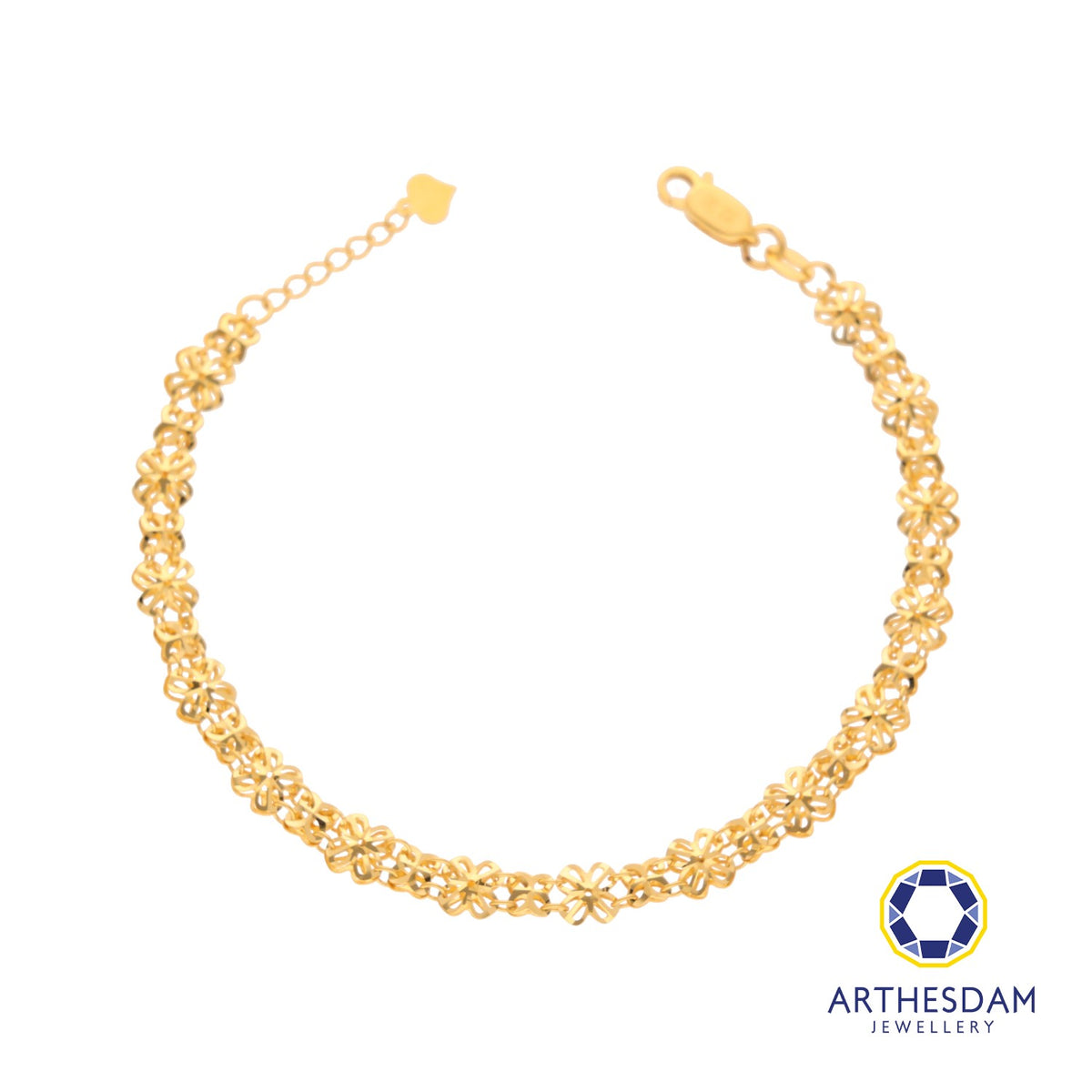 Arthesdam Jewellery 916 Gold Floral Geometric Bracelet