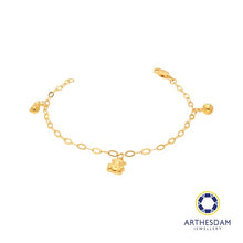 Load image into Gallery viewer, Arthesdam Jewellery 916 Gold Bell Bear Bottle Dangling Baby Anklet
