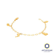 Load image into Gallery viewer, Arthesdam Jewellery 916 Gold Bell Dolphin Bear Star Dangling Baby Anklet
