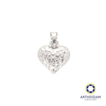 Load image into Gallery viewer, Arthesdam Jewellery 916 White Gold Faceted Heart Pendant
